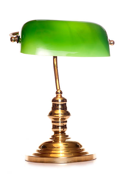 green bankers lamp green bankers lamp studio cutout desk lamp photos stock pictures, royalty-free photos & images