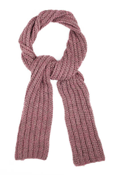 istock Lilac wool scarf isolated on white background 518813907