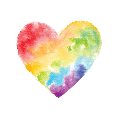 Vector illustration of rainbow watercolor painting.