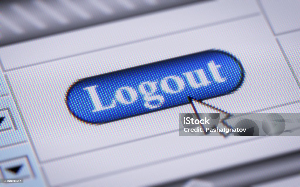 Logout Button in browser Log Out Stock Photo