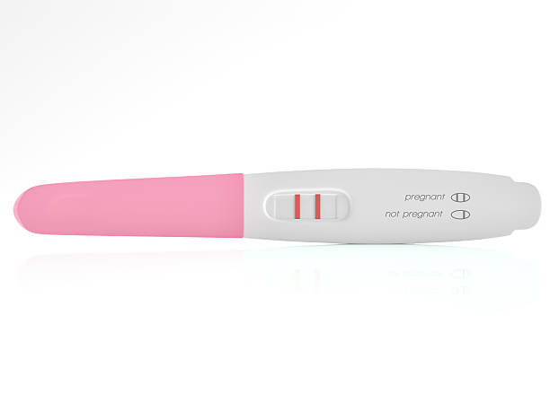 positive pregnancy test - pregnant isolated on white stockfoto's en -beelden