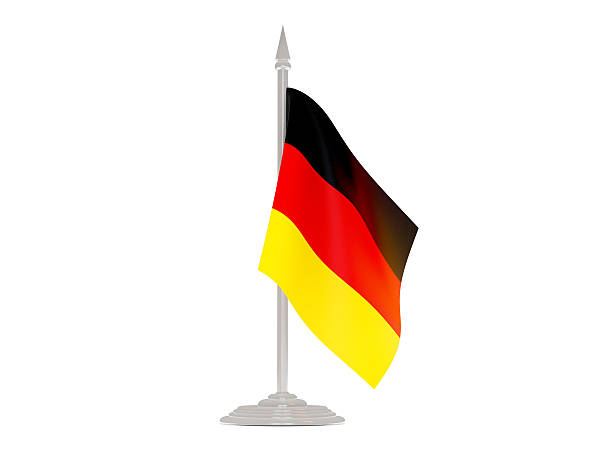 istock Flag of germany with flagpole. 3d render 518817304