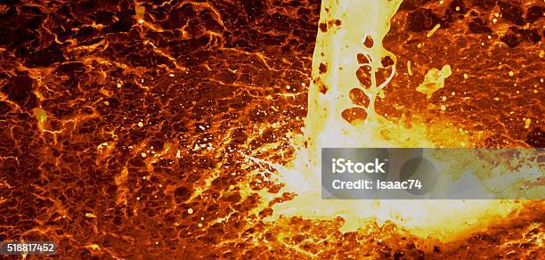 Explosion Of Lava Inside The Crater Of A Volcano Stock Photo - Download Image Now - Accidents and Disasters, Active Volcano, Activity