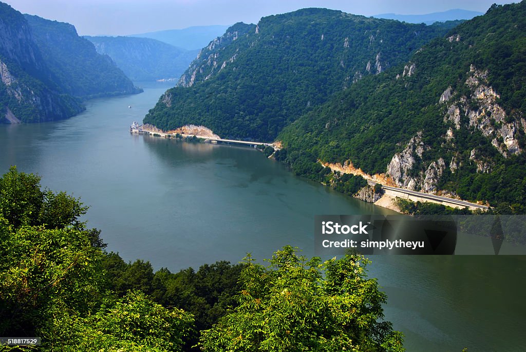 Danube canyon Danube valley Veliki Kazan on the Serbian-Romanian border Romania Stock Photo