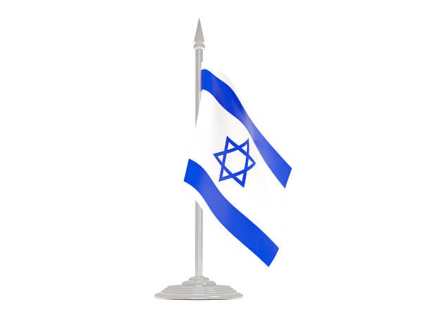 istock Flag of israel with flagpole. 3d render 518818182