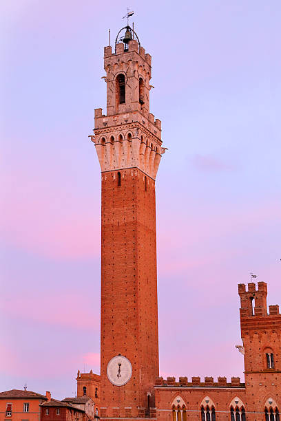 istock Campo Square with Public Building at sunset, Siena, Italy 518819498