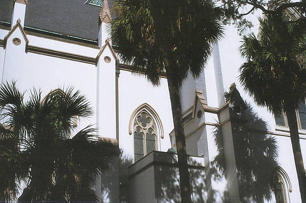 istock Palms and Shadows on a Church 518819860