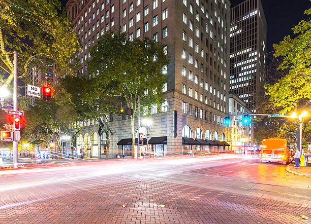 istock intersection of brick road and modern building 518827006