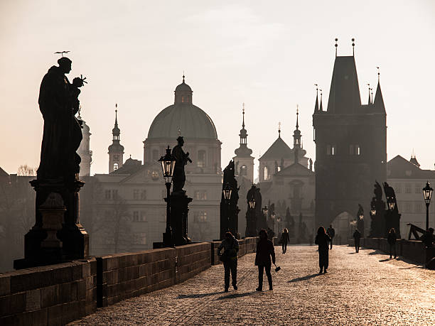 istock Sunny morning on Charles Bridge in Prague 518828798
