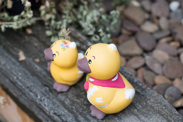 istock Yellow Two ducks on the garden house 518831070