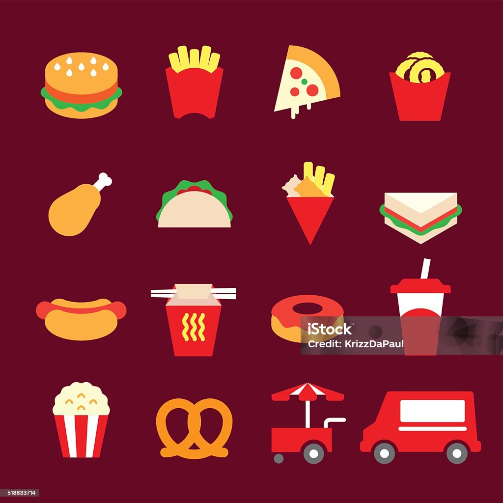 Fast Food Icons Icon Symbol stock vector