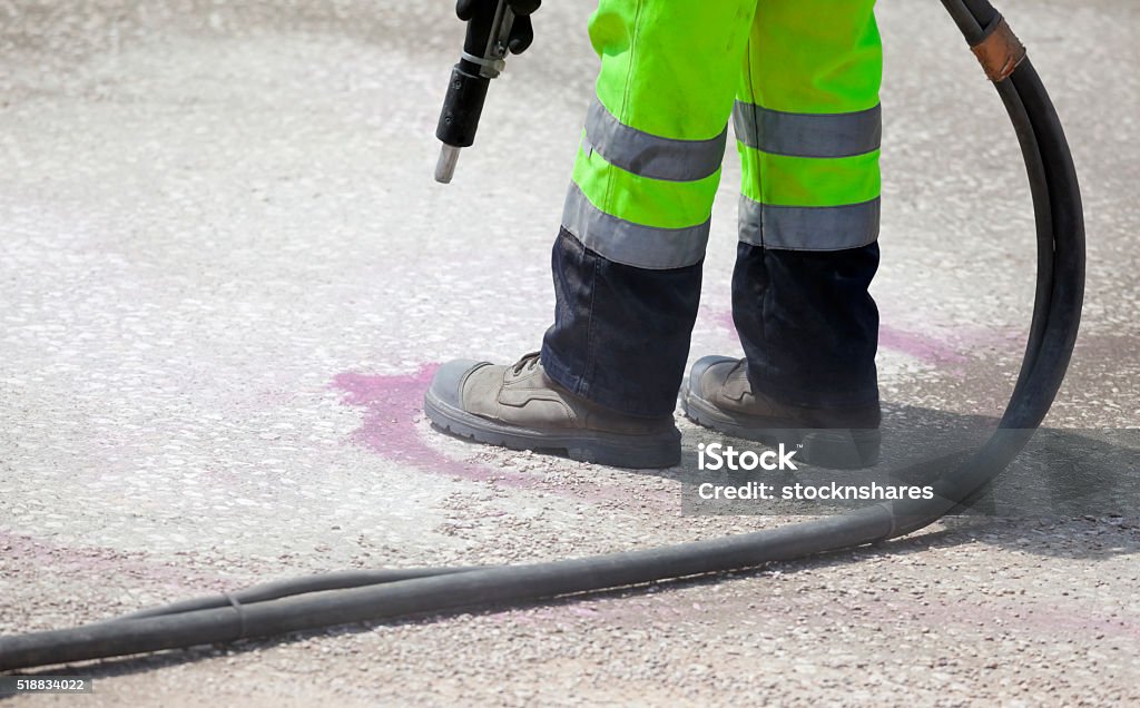 Removal Of Graffiti With Dustless Blasting Stock Photo - Download Image Now - Graffiti, Removing