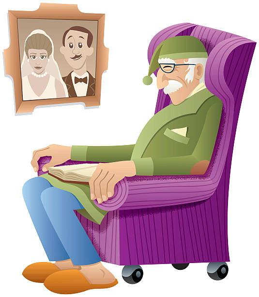 ilustraciones, imágenes clip art, dibujos animados e iconos de stock de abuelo - one senior man only grandfather portrait old