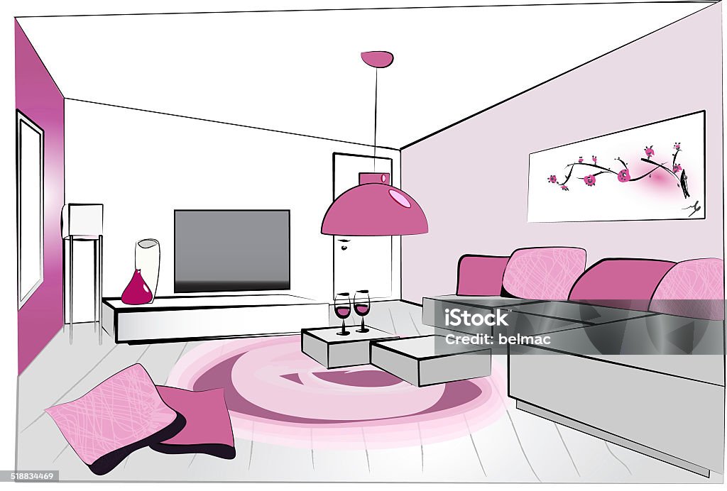 Színes illusztráció a retro nappali belsőépítészetéről - Jogdíjmentes 1970-1979 témájú stock illusztráció Színes illusztráció a retro nappali belsőépítészetéről - Jogdíjmentes 1970-1979 témájú stock illusztráció