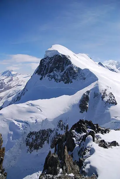 Breithorn is a snow mountain peak at Gornergrat in Switzerland