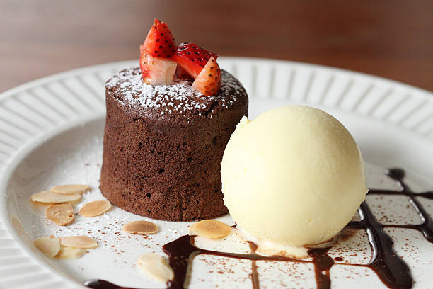 istock chocolate lava and vanilla ice cream and strawberry 518834981