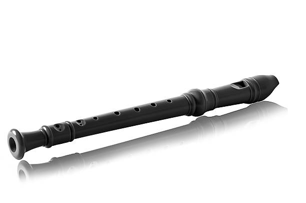 istock recorder wind instrument black and white image 518835387