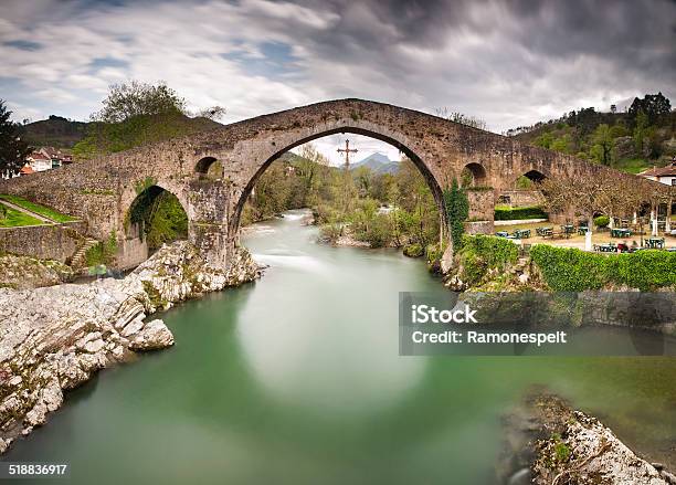 Old Roman Stone Bridge In Cangas De Onis Spain Stock Photo - Download Image Now