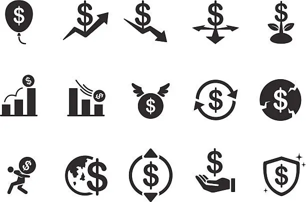 Vector illustration of Economy icons - Illustration