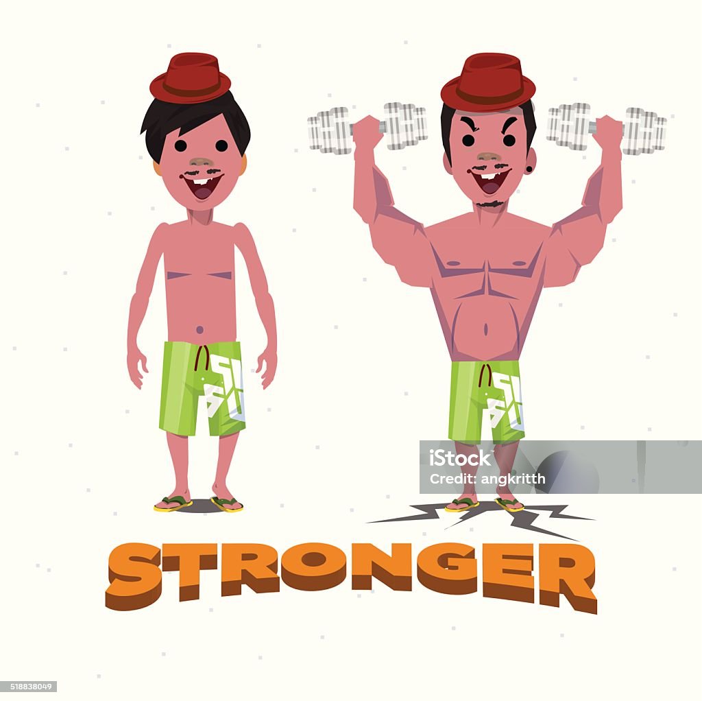 Men Before and After.stronger - vector illustration Men Before and After.stronger . Body Building stock vector