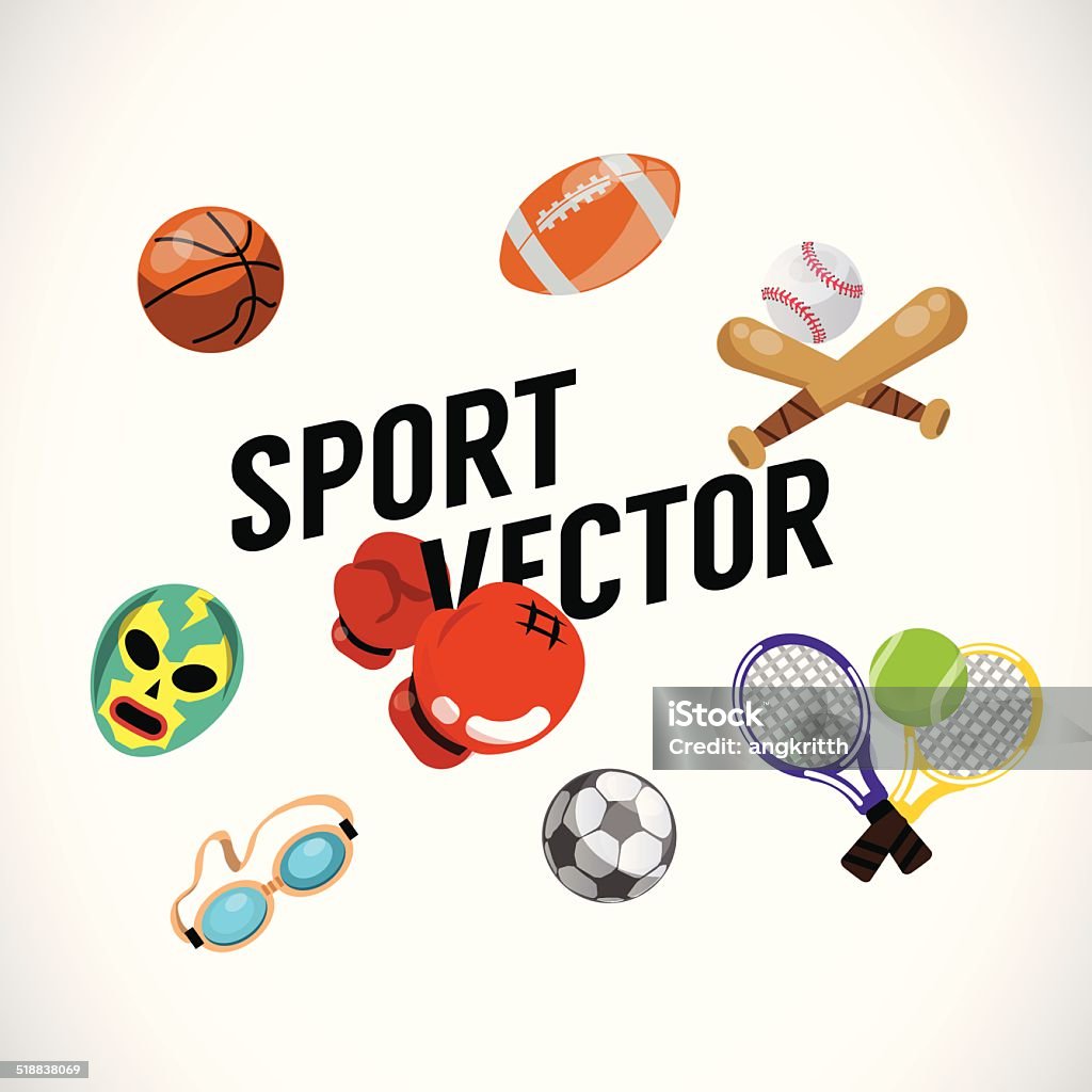 Sport equipments - vector Illustration Sport equipments. American Football - Ball stock vector