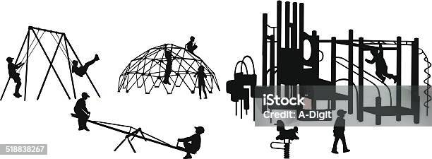 Playgroundequipment Stock Illustration - Download Image Now - Swing - Play Equipment, In Silhouette, Playground