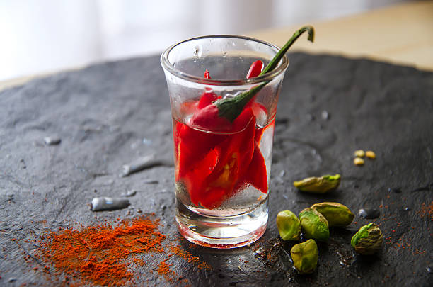 Vodka in shot glass