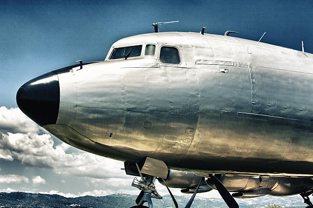 istock Douglas DC-7 cockpit. Vintage filtered 518842288