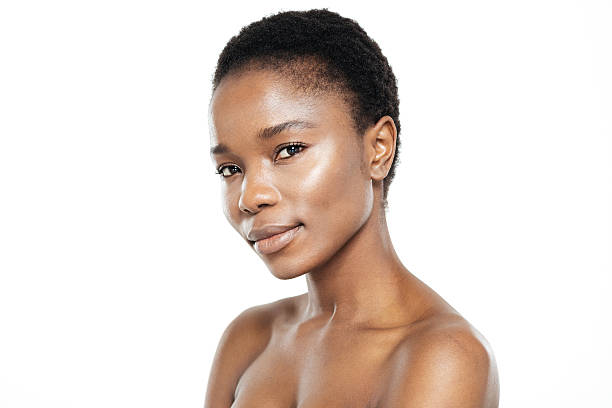 istock Pretty afro american woman looking at camera 518844820