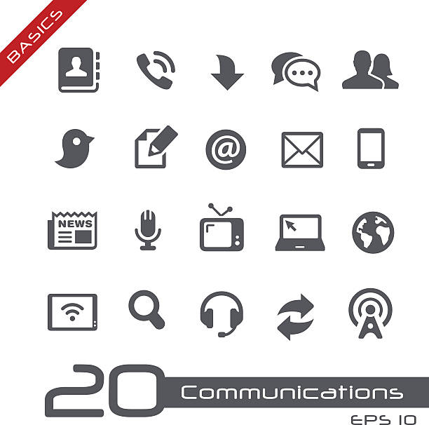 Communications Icon Set - Basics Telecommunications vector icons for your website or presentation. address book stock illustrations