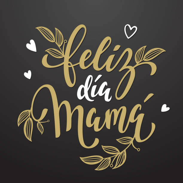 illustrations, cliparts, dessins animés et icônes de feliz dia mama carte de voeux avec fleurs feuilles motif. - mothers day mother single flower family