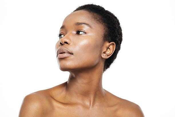 istock Young afro american woman looking away 518846704