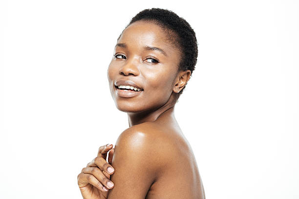 istock Happy afro american woman looking away 518853146