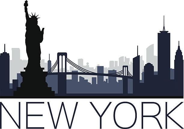bildbanksillustrationer, clip art samt tecknat material och ikoner med new york city - manhattan skyline sunset