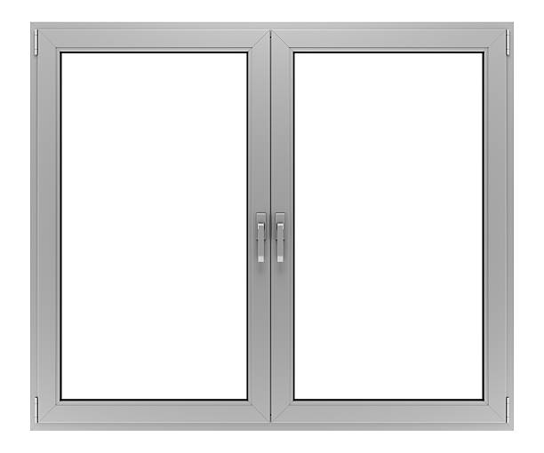 istock gray metallic window isolated on white background 518854432