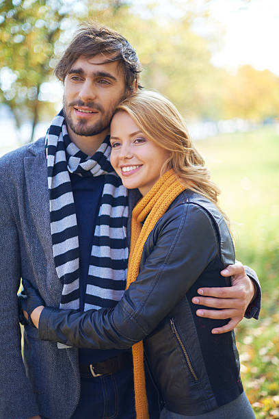 istock Couple in demi season clothes 518854459