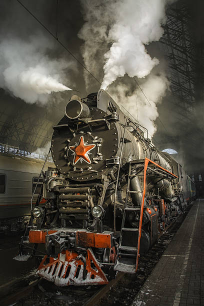 istock Old Soviet steam locomotive 518854548