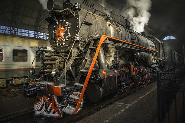 istock Old Soviet steam locomotive 518854598