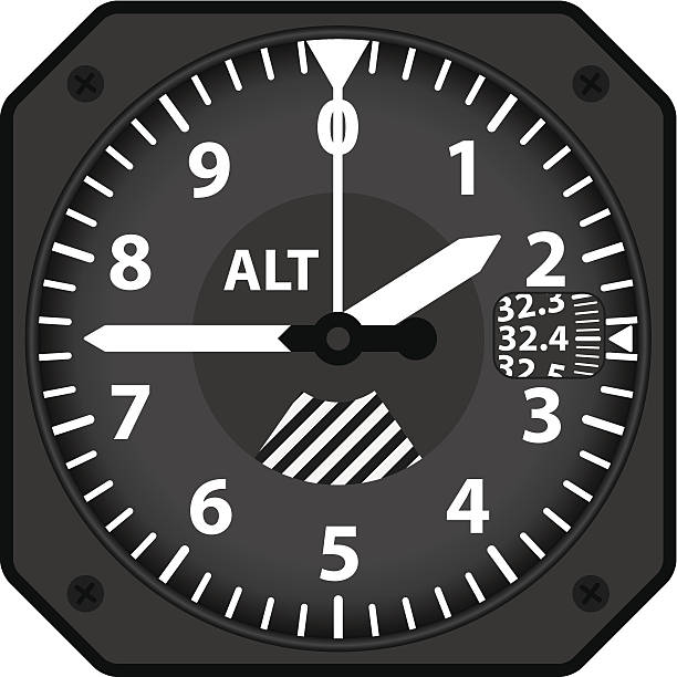 항공기 altimeter - altitude dial stock illustrations