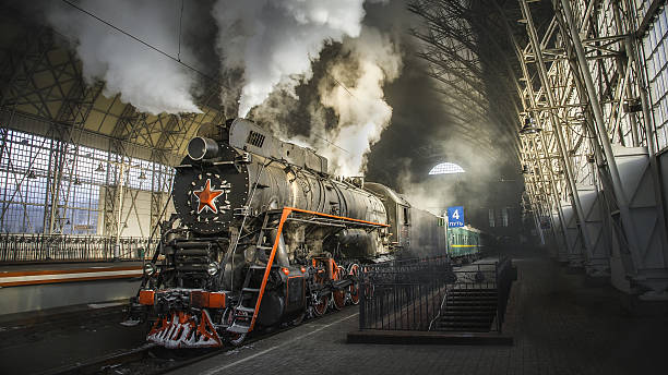 istock Old Soviet steam locomotive 518854898