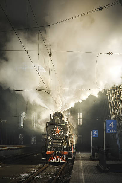 istock Old Soviet steam locomotive 518854958
