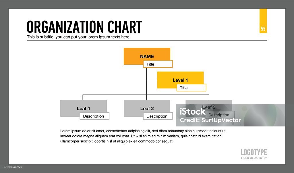 Three Level Org Chart Organization Chart Template Stock Illustration - Download Image Now ...