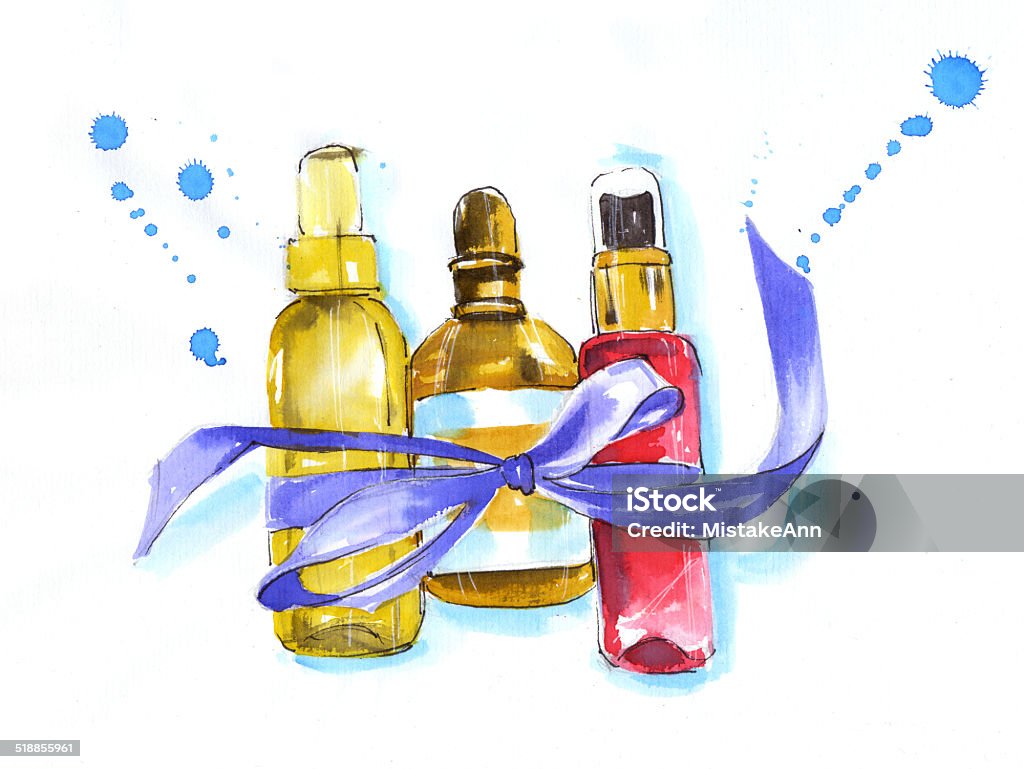 Lensemble De Laquarelle Cosmetics Vecteurs libres de droits et plus d