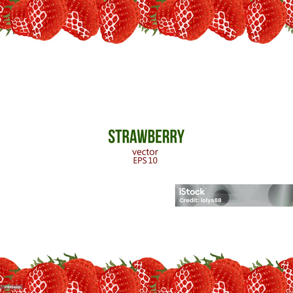 Strawberry frame, vector illustration Strawberry frame, vector illustration. Border made of strawberry and place for text Backgrounds stock vector