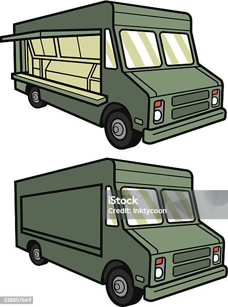 Ilustración de Camiones De Alimentos y más Vectores Libres de Derechos de Camioneta - Camioneta, Camión de peso pesado, Fondo blanco