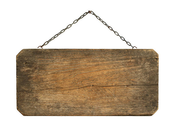 istock Wooden sign hanging 518858184
