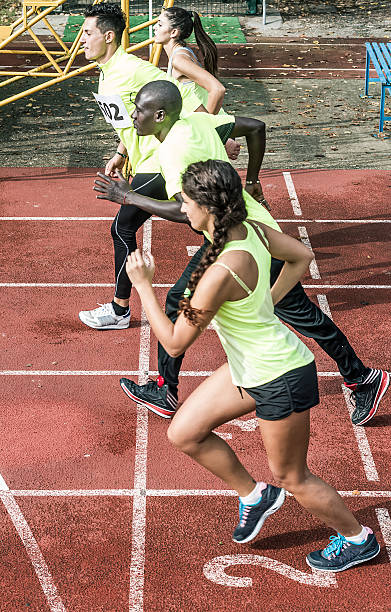 istock Athletes arrives at Finish line 518858283