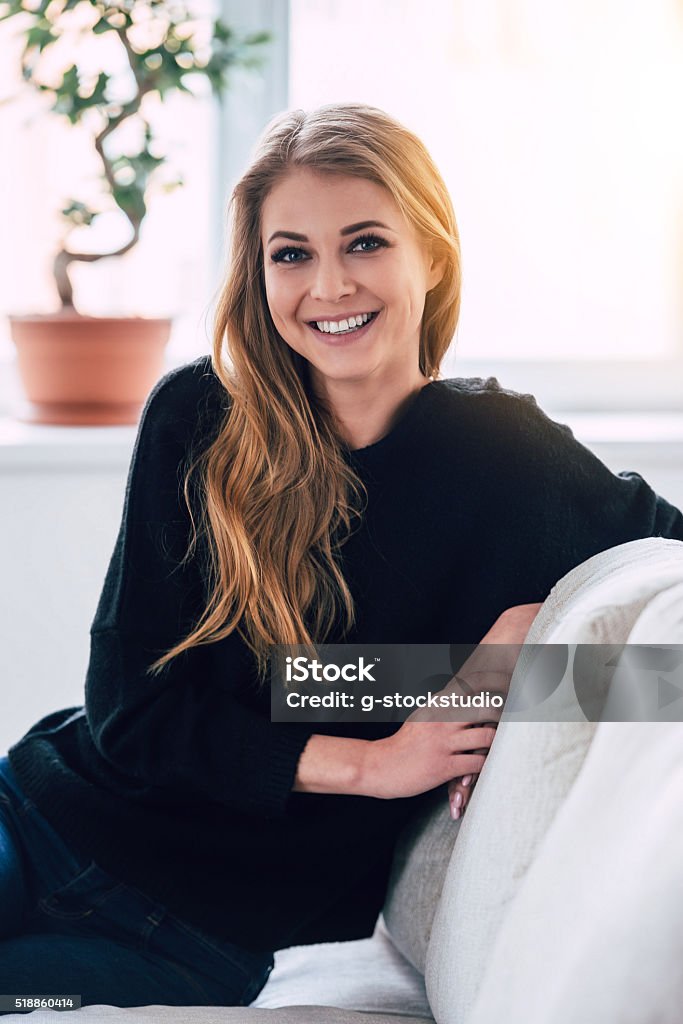 Cutie At Home Stock Photo - Download Image Now - 20-29 Years, Adult
