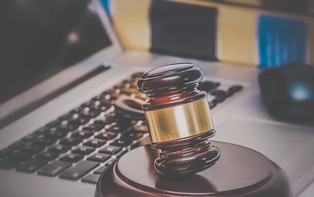 istock Law legal issue concept image gavel on computer 518860805