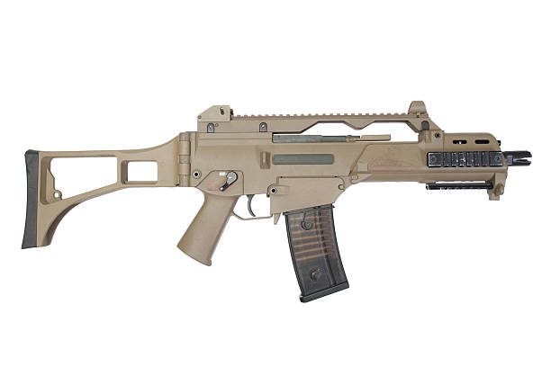istock modern assault rifle isolated on a white background 518860871
